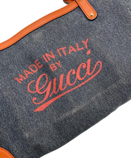 GUCCI（グッチ）GUCCI (グッチ) デニムトートバッグ ブラウン・インディゴの古着・服飾アイテム