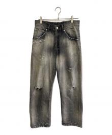 ANCELLM（アンセルム）の古着「DAMAGE DENIM STRAIGHT 5P PANT」｜ブラック