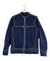 DIESEL（ディーゼル）の古着「デニム切替 シングルライダースジャケット」｜ブルー