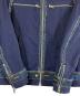 中古・古着 DIESEL (ディーゼル) デニム切替 シングルライダースジャケット ブルー サイズ:SIZE S：12000円