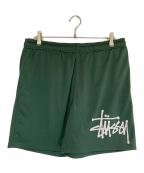 stussyステューシー）の古着「メッシュショートパンツ」｜グリーン