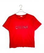CELINEセリーヌ）の古着「アーティストスタッズプリントTシャツ」｜レッド