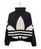 adidas Originalsアディダスオリジナル）の古着「Big Trefoil Training Jacket/ビッグ・トレフォイル・トレーニング・ジャケット」｜ブラック×ホワイト