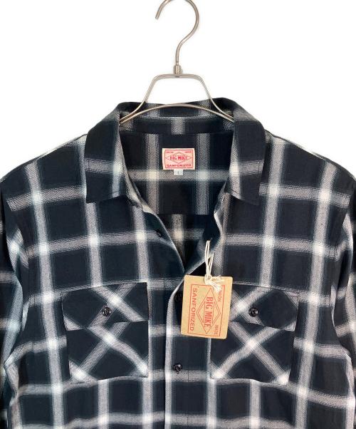 BIG MIKE（ビックマイク）BIG MIKE (ビックマイク) オンブレチェックライトネルシャツ ブラック×ホワイト サイズ:Lの古着・服飾アイテム