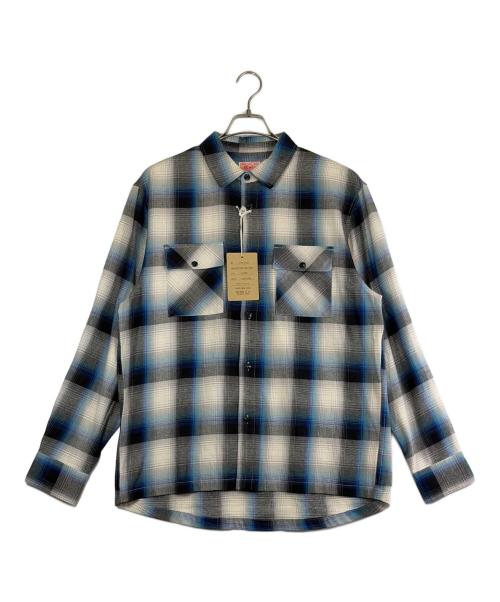 BIG MIKE（ビックマイク）BIG MIKE (ビックマイク) オンブレチェックシャツ ホワイト×ブラック×ブルー×ミント サイズ:SIZE XLの古着・服飾アイテム