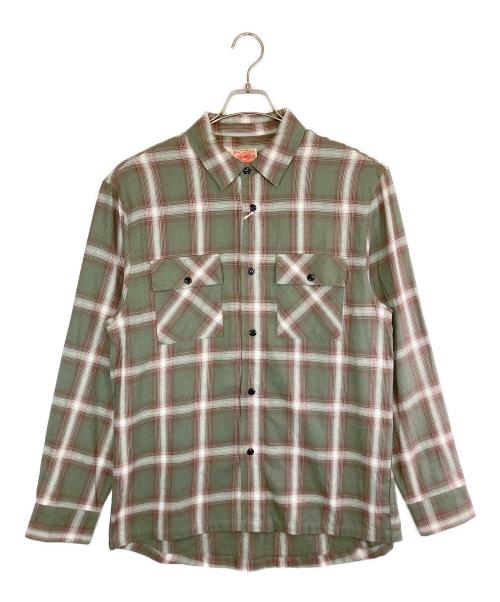 BIG MIKE（ビックマイク）BIG MIKE (ビックマイク) オンブレチェックシャツ ミント×ホワイト サイズ:XLの古着・服飾アイテム