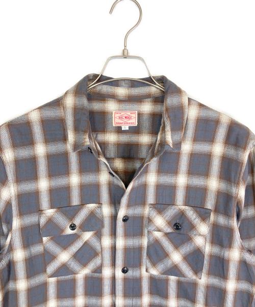 BIG MIKE（ビックマイク）BIG MIKE (ビックマイク) オンブレチェックシャツ グレー×ホワイト サイズ:Lの古着・服飾アイテム