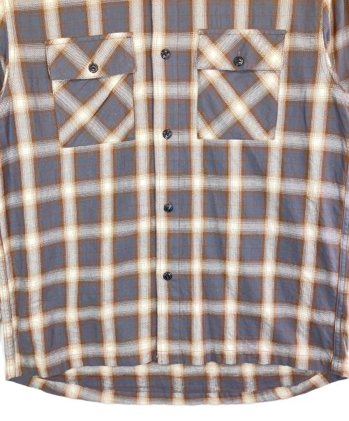 BIG MIKE（ビックマイク）BIG MIKE (ビックマイク) オンブレチェックシャツ グレー×ホワイト サイズ:Lの古着・服飾アイテム