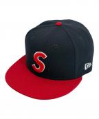 New Era×SUPREMEニューエラ×シュプリーム）の古着「キャップ」｜ネイビー×レッド