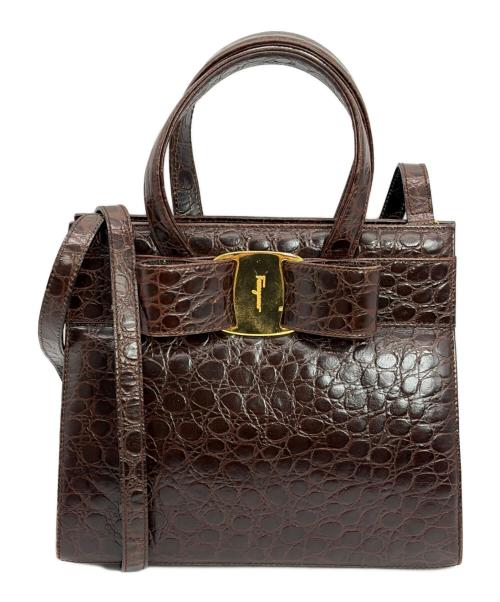 Salvatore Ferragamo（サルヴァトーレ フェラガモ）Salvatore Ferragamo (サルヴァトーレ フェラガモ) 2WAYバッグ ブラウンの古着・服飾アイテム