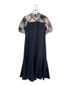 BURBERRY BLUE LABELバーバリー ブルー レーベル）の古着「ストレッチツイルビスチェドレス」｜ネイビー