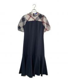 BURBERRY BLUE LABEL（バーバリー ブルー レーベル）の古着「ストレッチツイルビスチェドレス」｜ネイビー