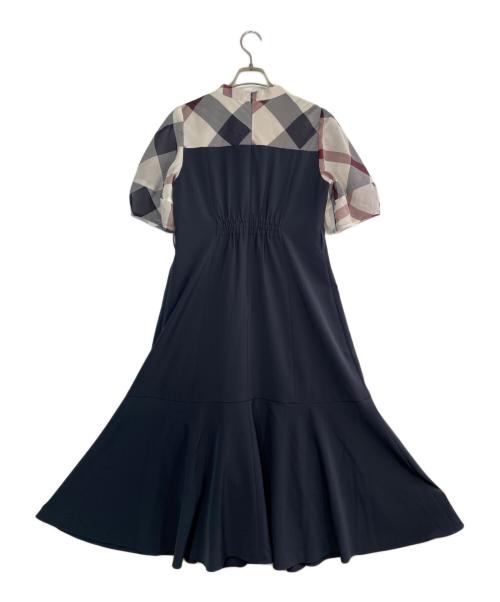 BURBERRY BLUE LABEL（バーバリー ブルー レーベル）BURBERRY BLUE LABEL (バーバリー ブルー レーベル) ストレッチツイルビスチェドレス ネイビー サイズ:SIZE 38（M）の古着・服飾アイテム