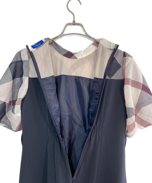 BURBERRY BLUE LABEL（バーバリー ブルー レーベル）BURBERRY BLUE LABEL (バーバリー ブルー レーベル) ストレッチツイルビスチェドレス ネイビー サイズ:SIZE 38（M）の古着・服飾アイテム