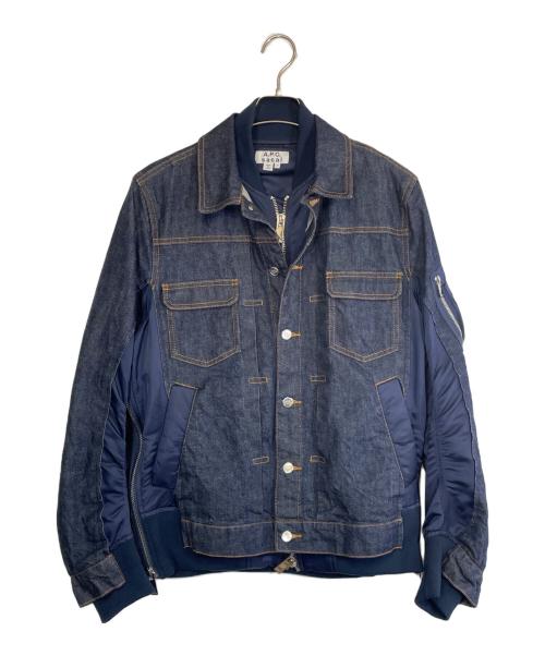 A.P.C.（アーペーセー）A.P.C. (アーペーセー) sacai (サカイ) ドッキングデニムジャケット インディゴ サイズ:SIZE Sの古着・服飾アイテム