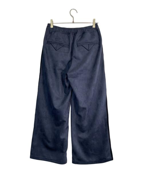 SASQUATCHfabrix.（サスクワァッチファブリックス）SASQUATCHfabrix. (サスクワッチファブリックス) FAUX SUEDE FLARE SILHOUETTE TRACK PANTS/フォックスエード フレア シルエット トラックパンツ ネイビー サイズ:SIZE Sの古着・服飾アイテム