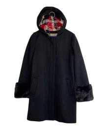 BLUE LABEL CRESTBRIDGE（ブルーレーベルクレストブリッジ）の古着「フーデッドコート」｜ブラック