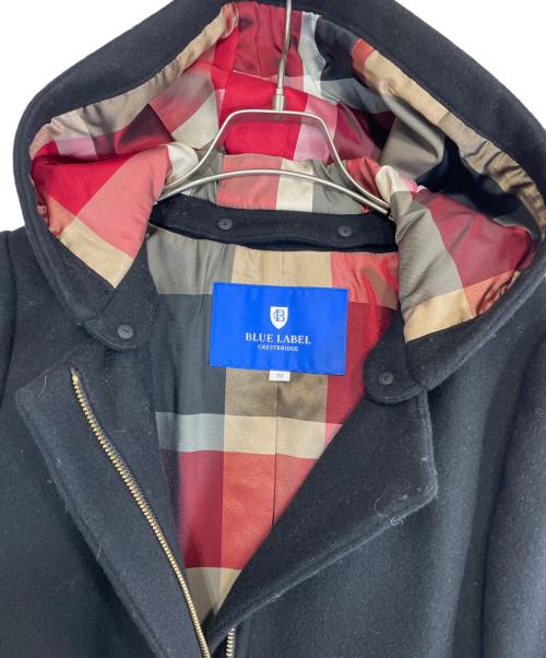 BLUE LABEL CRESTBRIDGE（ブルーレーベルクレストブリッジ）BLUE LABEL CRESTBRIDGE (ブルーレーベルクレストブリッジ) フーデッドコート ブラック サイズ:SIZE 38（M）の古着・服飾アイテム