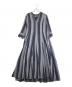 ne quittez pas（ヌキテパ）の古着「Cotton Voile Stripe Panel Dress」｜ネイビー