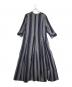 ne quittez pas (ヌキテパ) Cotton Voile Stripe Panel Dress ネイビー サイズ:SIZE M：18000円