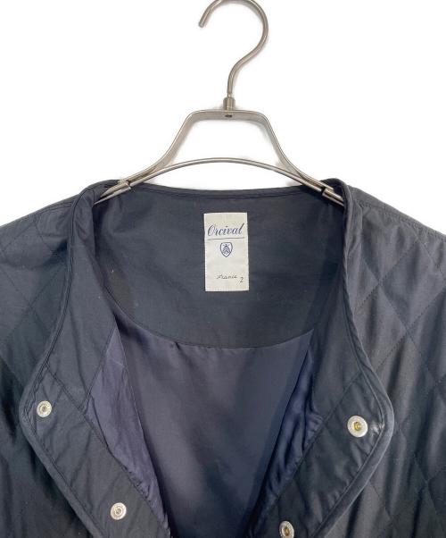 ORCIVAL（オーシバル）ORCIVAL (オーシバル) インサレーション カラーレス ショート キルトジャケット ネイビー サイズ:SIZE 2（L）の古着・服飾アイテム