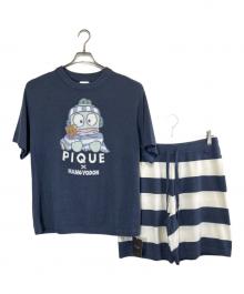 GELATO PIQUE HOMME（ジェラートピケ オム）の古着「ジャガードプルオーバー&ハーフパンツセット」｜ネイビー×ホワイト