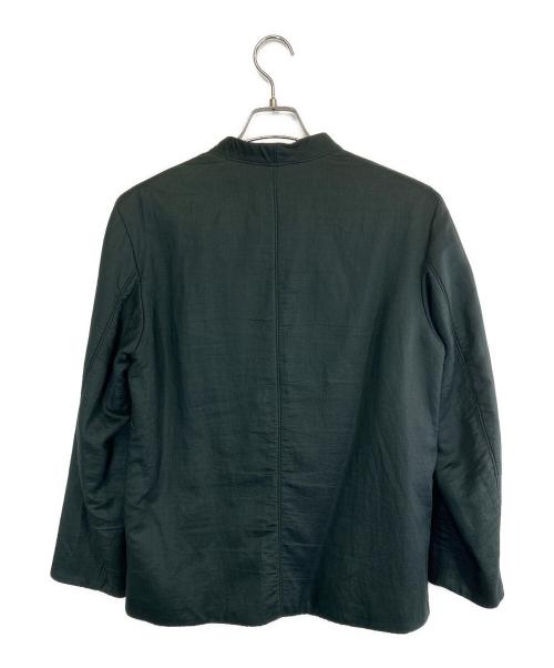 ISSEY MIYAKE（イッセイミヤケ）ISSEY MIYAKE (イッセイミヤケ) コットンリネンジャケット ブラック サイズ:SIZE 2の古着・服飾アイテム