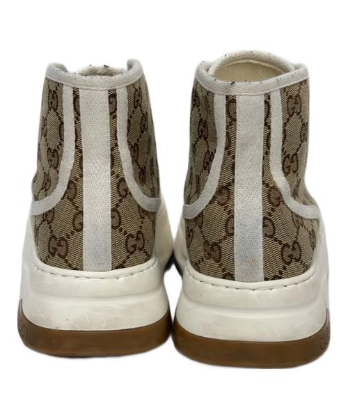 GUCCI（グッチ）GUCCI (グッチ) GGキャンバススニーカー ブラウン サイズ:6 1/2(26cm）の古着・服飾アイテム