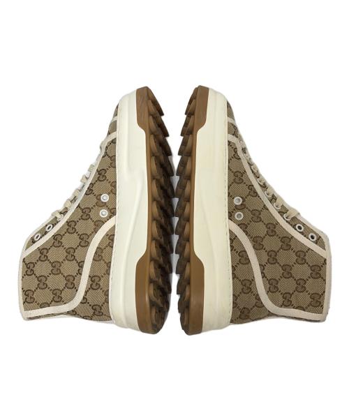 GUCCI（グッチ）GUCCI (グッチ) GGキャンバススニーカー ブラウン サイズ:6 1/2(26cm）の古着・服飾アイテム