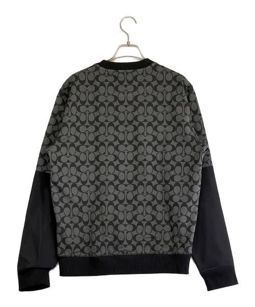 COACH（コーチ）COACH (コーチ) シグネチャーロゴナイロンスイッチングスウェット グレー×ブラック サイズ:SIZE S 未使用品の古着・服飾アイテム