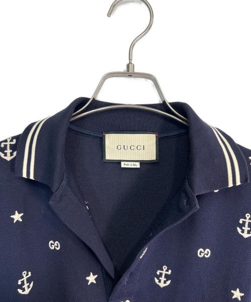 GUCCI（グッチ）GUCCI (グッチ) ポロシャツ ネイビー サイズ:SIZE Mの古着・服飾アイテム