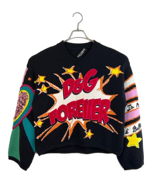 DOLCE & GABBANA（ドルチェ＆ガッバーナ）DOLCE & GABBANA (ドルチェ＆ガッバーナ) 厚手ニット ショッキングピンク×ブラック サイズ:SIZE XLの古着・服飾アイテム
