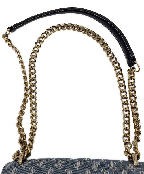 JIMMY CHOO（ジミーチュウ）JIMMY CHOO (ジミーチュウ) チェーンショルダーバッグ ネイビー×ブルーの古着・服飾アイテム