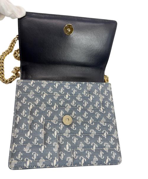 JIMMY CHOO（ジミーチュウ）JIMMY CHOO (ジミーチュウ) チェーンショルダーバッグ ネイビー×ブルーの古着・服飾アイテム