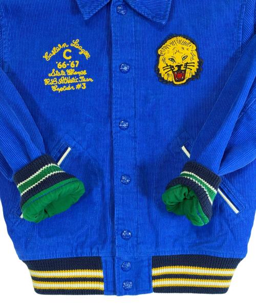 POLO RALPH LAUREN（ポロ・ラルフローレン）POLO RALPH LAUREN (ポロ・ラルフローレン) コーデュロイ バーシティインスパイアード ジャケット ブルー サイズ:130cm 未使用品の古着・服飾アイテム