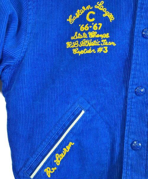 POLO RALPH LAUREN（ポロ・ラルフローレン）POLO RALPH LAUREN (ポロ・ラルフローレン) コーデュロイ バーシティインスパイアード ジャケット ブルー サイズ:130cm 未使用品の古着・服飾アイテム
