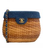 CHANELシャネル）の古着「デニムカゴバッグ」｜ブルー×ベージュ