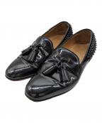 Christian Louboutinクリスチャン・ルブタン）の古着「スパイクパテントタッセルシューズ」｜ブラック