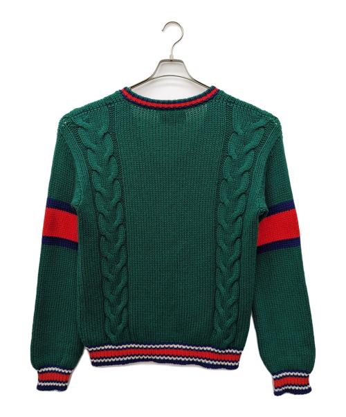 GUCCI（グッチ）GUCCI (グッチ) Vネックーブルニット グリーン サイズ:Sの古着・服飾アイテム