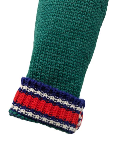 GUCCI（グッチ）GUCCI (グッチ) Vネックーブルニット グリーン サイズ:Sの古着・服飾アイテム