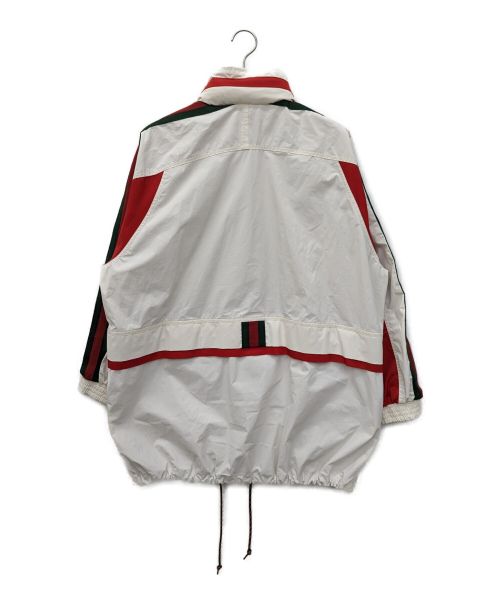 GUCCI（グッチ）GUCCI (グッチ) COTTON CANVAS JACKET (コットンキャンバスジャケット) ホワイト×レッド サイズ:46の古着・服飾アイテム