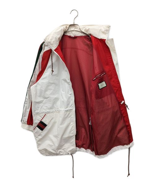 GUCCI（グッチ）GUCCI (グッチ) COTTON CANVAS JACKET (コットンキャンバスジャケット) ホワイト×レッド サイズ:46の古着・服飾アイテム