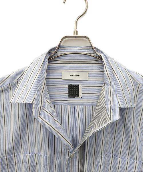 FACETASM（ファセッタズム）FACETASM (ファセッタズム) ASSYMETRICAL BELTED SHIRT (アシメティカル ベルテッド シャツ) ブルー×ホワイト サイズ:5の古着・服飾アイテム
