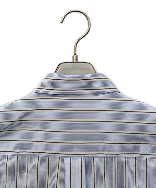 FACETASM（ファセッタズム）FACETASM (ファセッタズム) ASSYMETRICAL BELTED SHIRT (アシメティカル ベルテッド シャツ) ブルー×ホワイト サイズ:5の古着・服飾アイテム