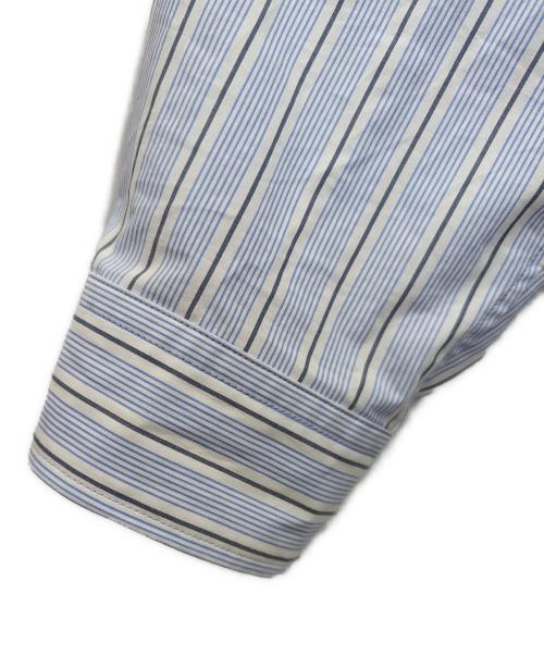 FACETASM（ファセッタズム）FACETASM (ファセッタズム) ASSYMETRICAL BELTED SHIRT (アシメティカル ベルテッド シャツ) ブルー×ホワイト サイズ:5の古着・服飾アイテム