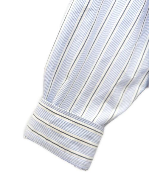 FACETASM（ファセッタズム）FACETASM (ファセッタズム) ASSYMETRICAL BELTED SHIRT (アシメティカル ベルテッド シャツ) ブルー×ホワイト サイズ:5の古着・服飾アイテム