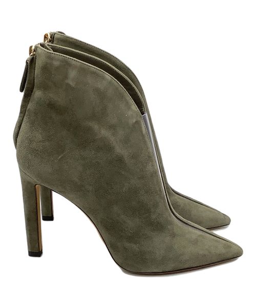 JIMMY CHOO（ジミーチュウ）JIMMY CHOO (ジミーチュウ) BOWIE100 グリーン ブラウン サイズ:23.5の古着・服飾アイテム