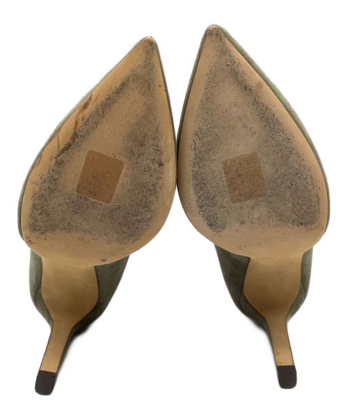 JIMMY CHOO（ジミーチュウ）JIMMY CHOO (ジミーチュウ) BOWIE100 グリーン ブラウン サイズ:23.5の古着・服飾アイテム