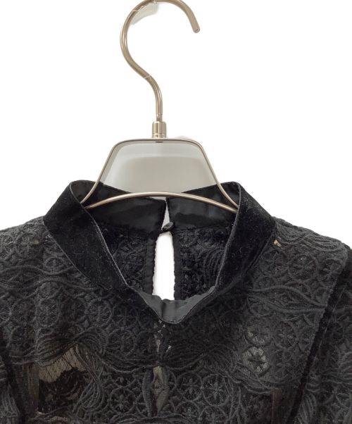 FRAY ID（フレイ アイディー）FRAY ID (フレイ アイディー) ストライプレースドレス ブラック サイズ:M 未使用品の古着・服飾アイテム