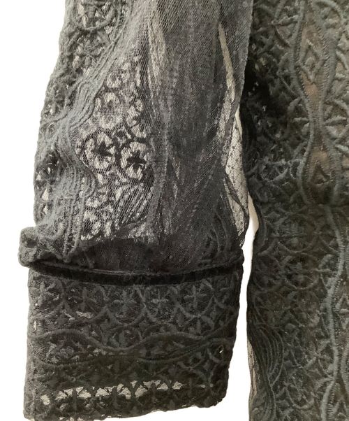 FRAY ID（フレイ アイディー）FRAY ID (フレイ アイディー) ストライプレースドレス ブラック サイズ:M 未使用品の古着・服飾アイテム